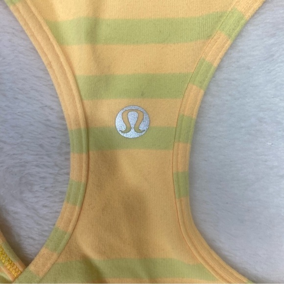 Lululemon Cool Racerback Ocean Stripe Mellow Lemon Women’s Size 8 Rare - Picture 4 of 7